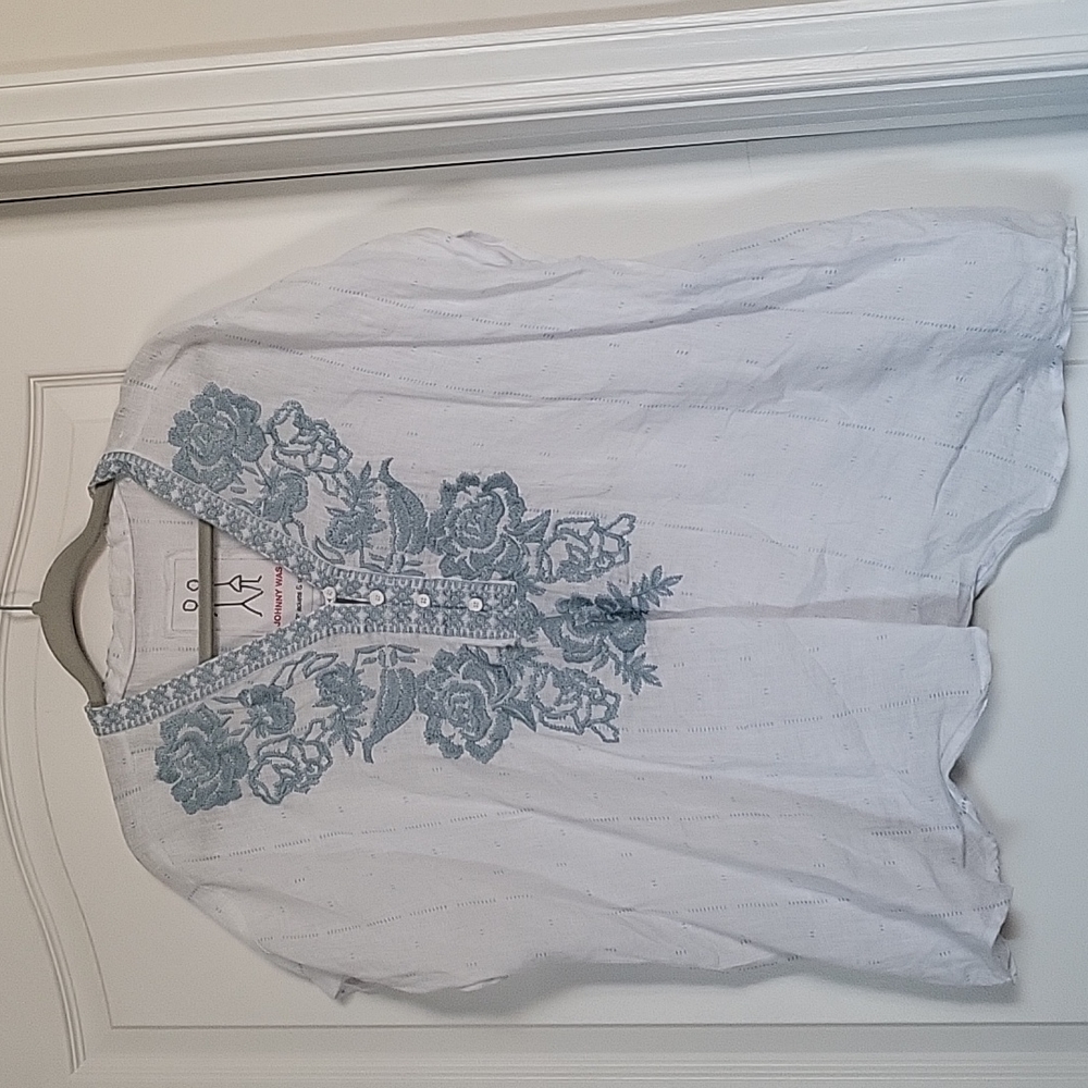 Johnny Was linen poncho top